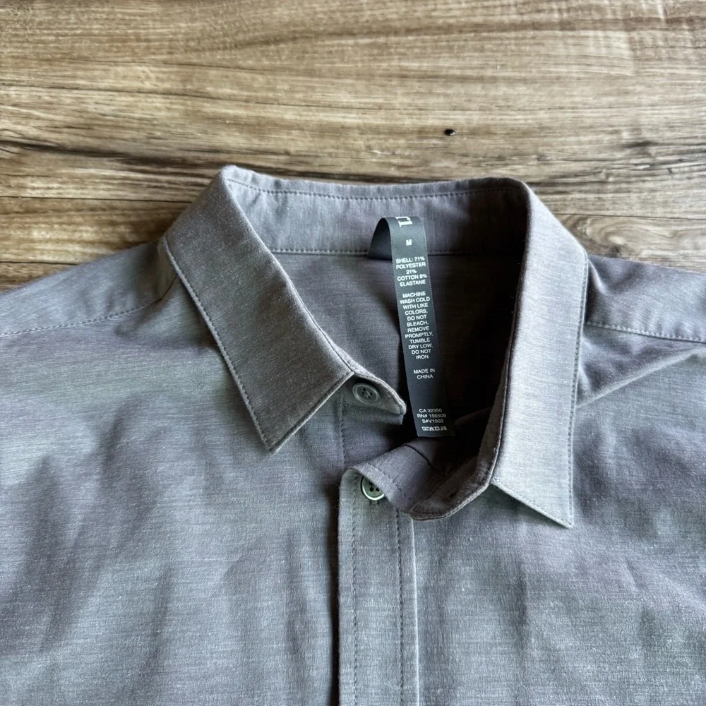 Men's Long-Sleeve Vuori Dress Shirt - Gray size M